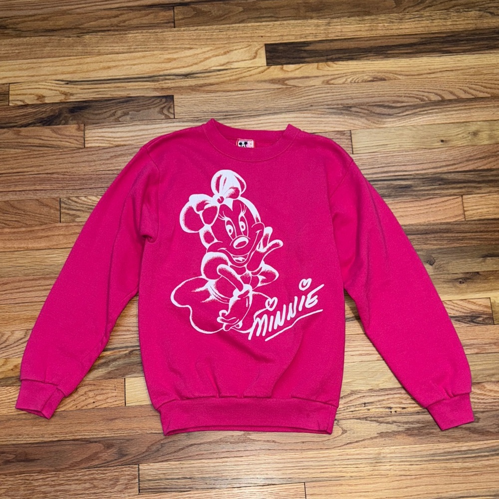 Vintage Disney Minnie Mouse Crewneck Sweatshirt Pink Medium